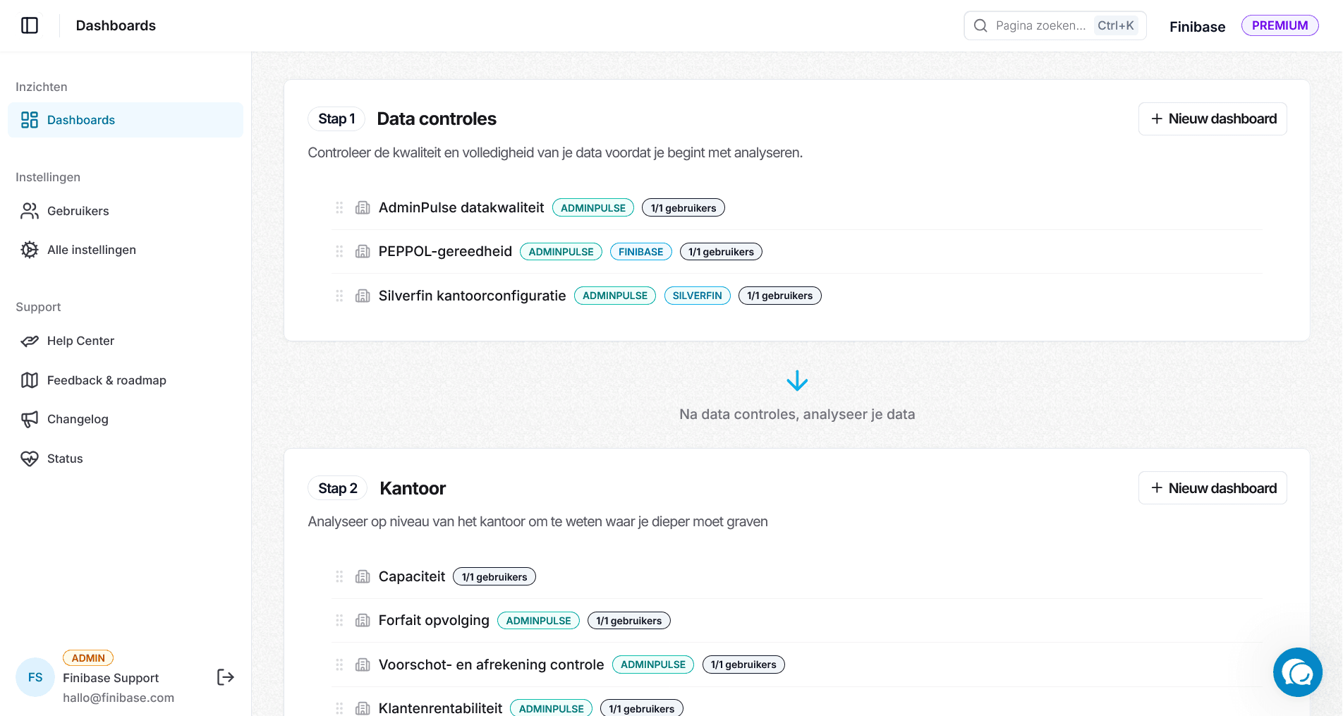 Finibase Dashboard Screenshot